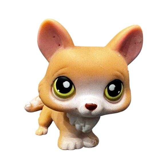 Littlest Pet Shop 2006 Generation 2 LPS #183 Corgi Puppy Brown Green Dot Eyes - Picture 1 of 6
